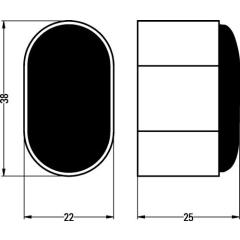 HERMETA - Wandtürpuffer 4700/4702/4704 Alu.schwarz elox.L.25mm