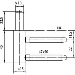 Rahmenteil V 3400 WF STA tiefschwarz f.2-tlg.Holzzargen SIMONSWERK