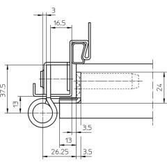 Objektband VN 8938/160 FD STA m.vern.160kg 22,5mm DIN L/R | 2 Stück