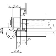 Objektband VARIANT VN 8938/160 U FD VA ma geb.160kg 22,5mm DIN R | 2 Stück