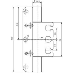 Objektband VARIANT VX 7939/160 FD VA ma (SW 040) 200kg 22,5mm DIN L/R