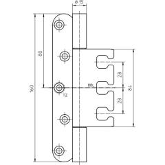 Objektband VARIANT VX 7939/160 Planum VA ma geb.160kg 15mm DIN L/R gef.Tür | 2 Stück