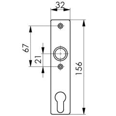 Zylinderkurzschild 497Z LM F1/silberf.PZ 72mm AMF
