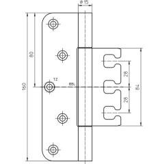 SIMONSWERK - Objektband VARIANT VX 7729/160 Planum STA ma verchr.160kg 15mm DIN L/R | 2 Stück
