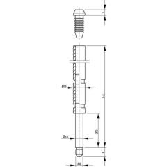 Treibriegelstange 9006 Rohr m.Gleitstopfen 2000mm BKS