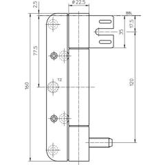 SIMONSWERK - Objektband VARIANT VN 8938/160 U FD VA ma geb.160kg 22,5mm DIN R | 2 Stück