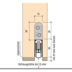 PLANET - Türdichtung HS 1-s.L.960mm Alu.silberf.HLT